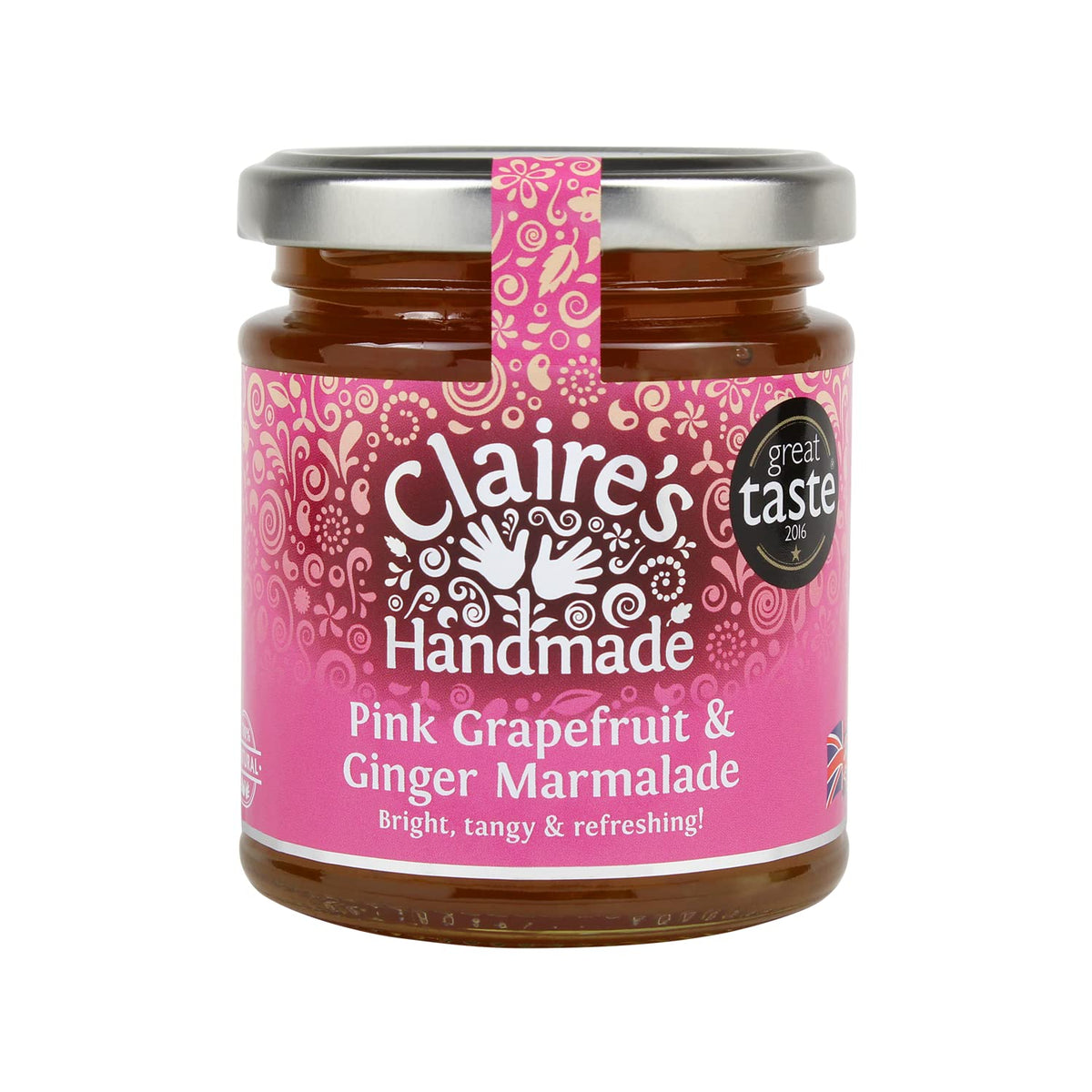 Claire's Handmade Pink Grapefruit & Ginger Marmalade - 227g Jar | Vegetarian & Vegan Friendly