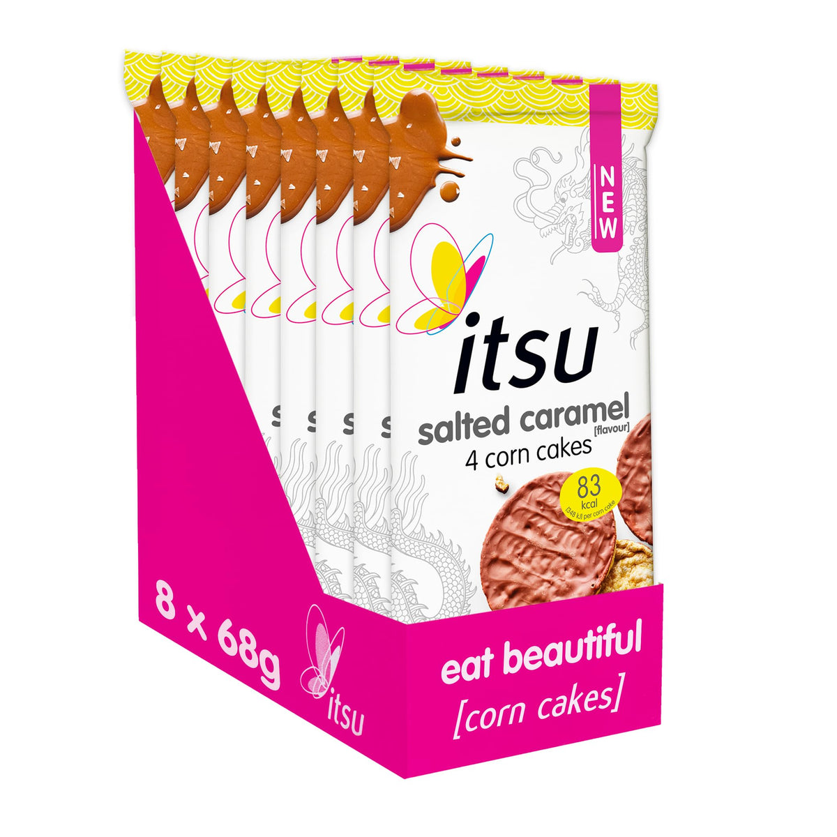 Itsu Salted Caramel Flavour Corn Cakes - Gluten Free | 4 Pack | 136g