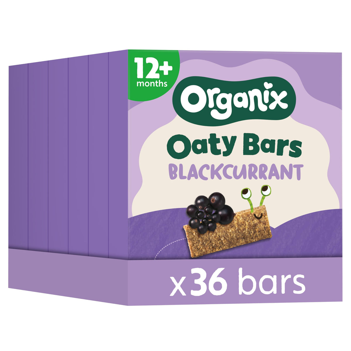 Organix Blackcurrant Organic Oaty Snack Bars - 6 Boxes of 6 x 23g | High Fibre | Vegan Friendly