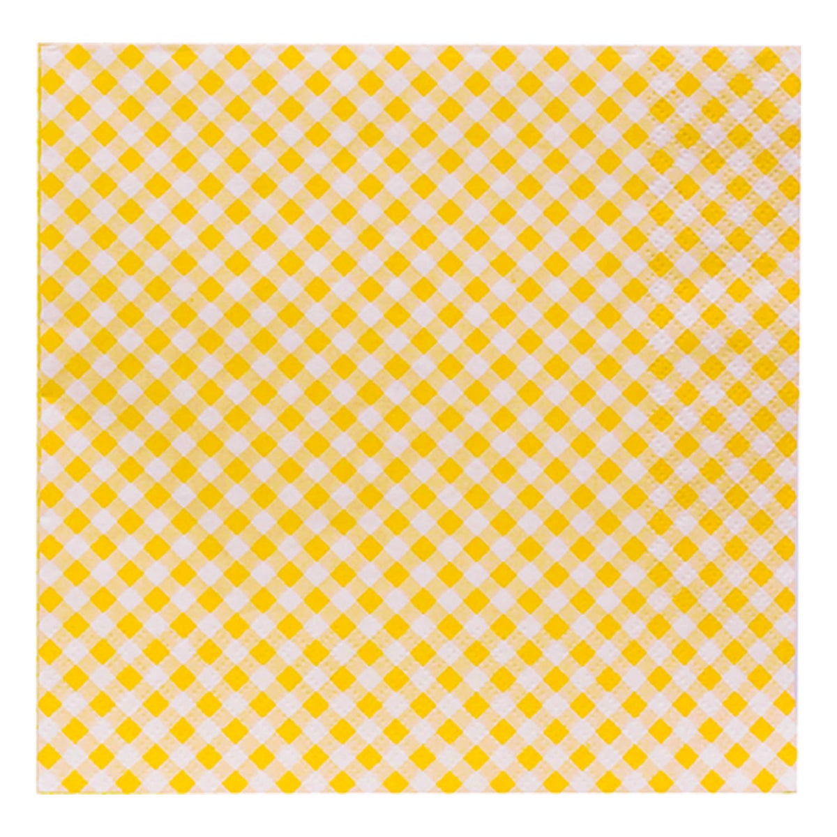 Talking Tables Yellow Gingham Napkins - 16 Count, 33cm x 33cm