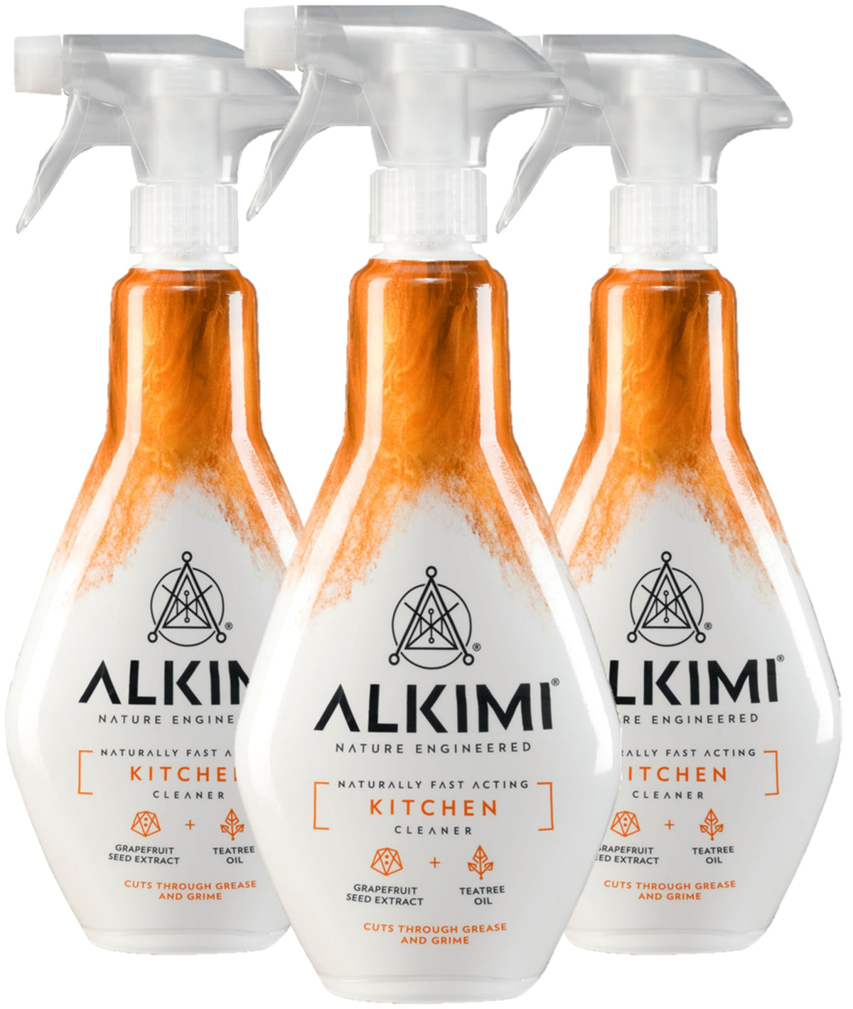ALKIMI Kitchen Cleaning Spray - Powerful Grease & Grime Removal, Natural Ingredients, Pack of 3 x 500ml