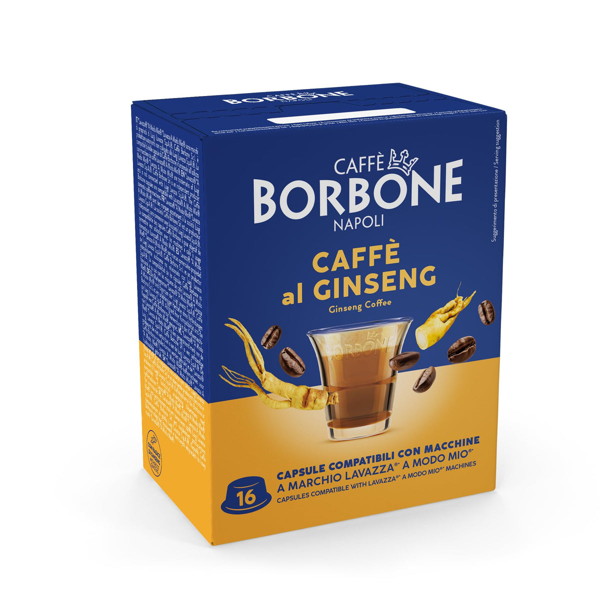 Caffè Borbone Ginseng Coffee Pods - 96 Capsules | Lavazza A Modo Mio Compatible | Gluten-Free