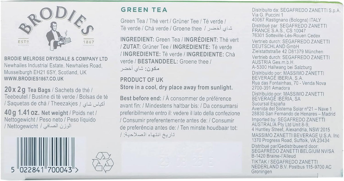 Brodies Sencha Green Tea - 120 Teabags | Antioxidant Properties | Refreshing 8