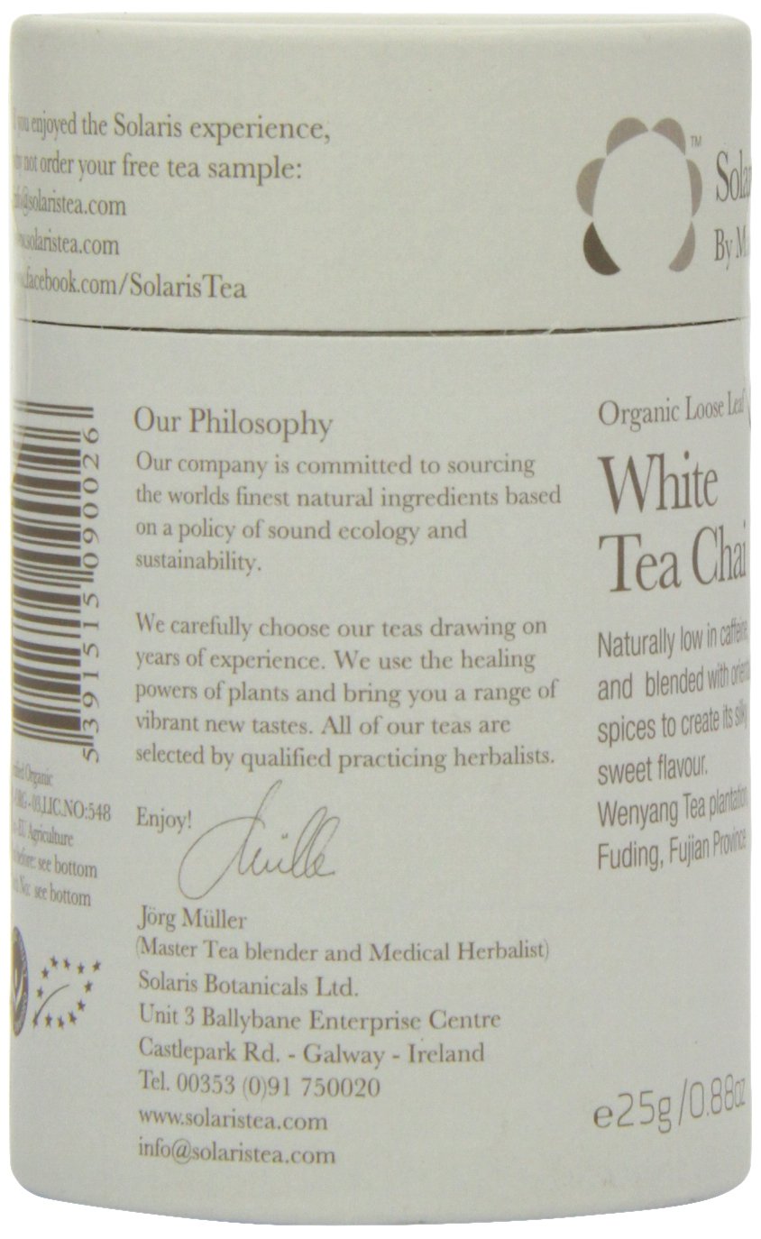 Solaris Tea Organic Loose Whole Leaf White Tea Chai - 25g | Antioxidant Rich | Immune Support 4