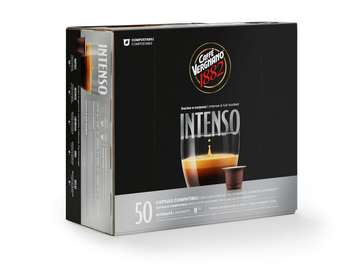 Caffè Vergnano 1882 Intenso Nespresso Compatible Capsules - 50 Count, Compostable 1