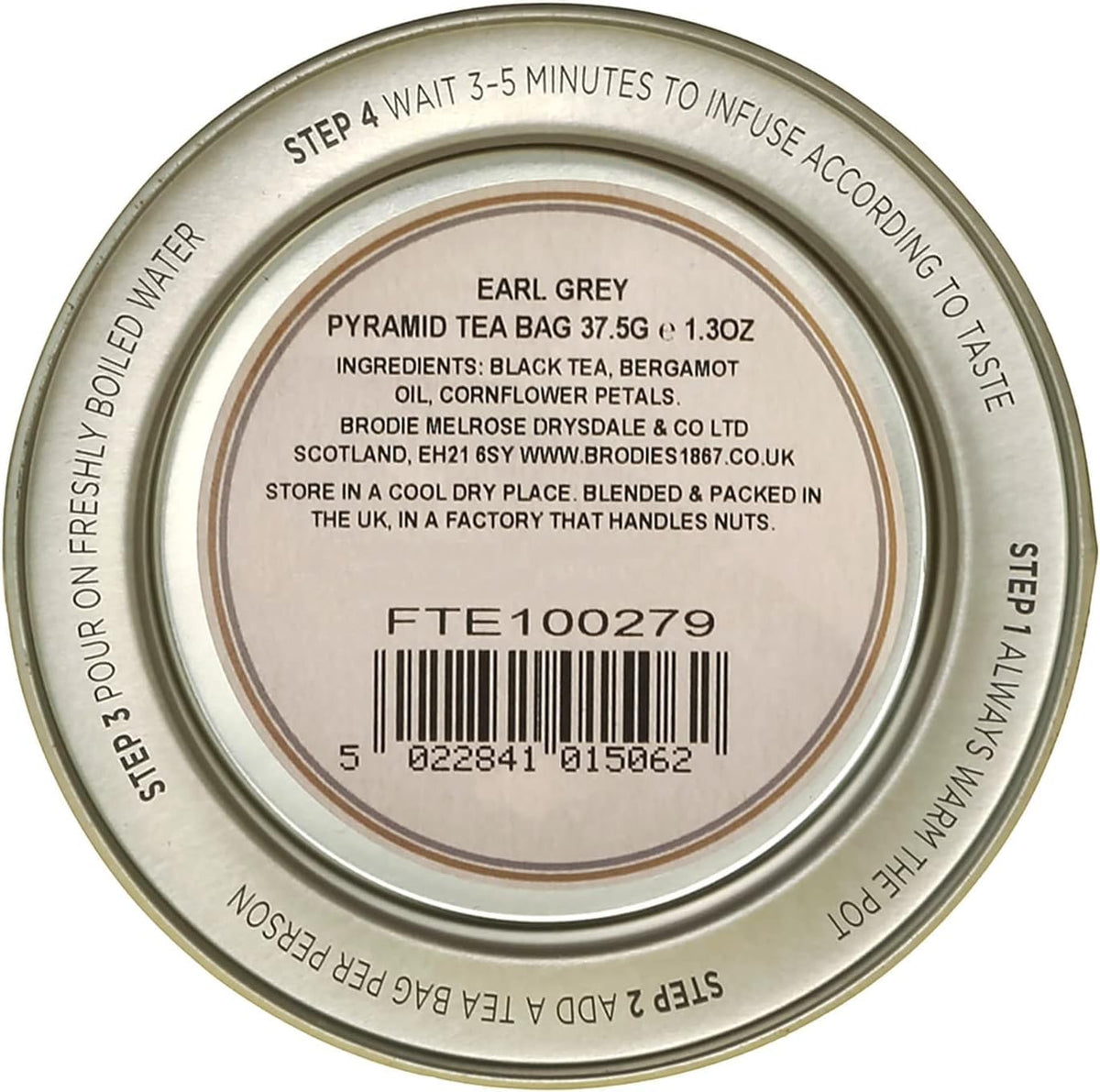 Brodies Earl Grey Pyramid Tea - 15 Count Caddy | Black Tea, Bergamot Oil, Cornflower Petals 8