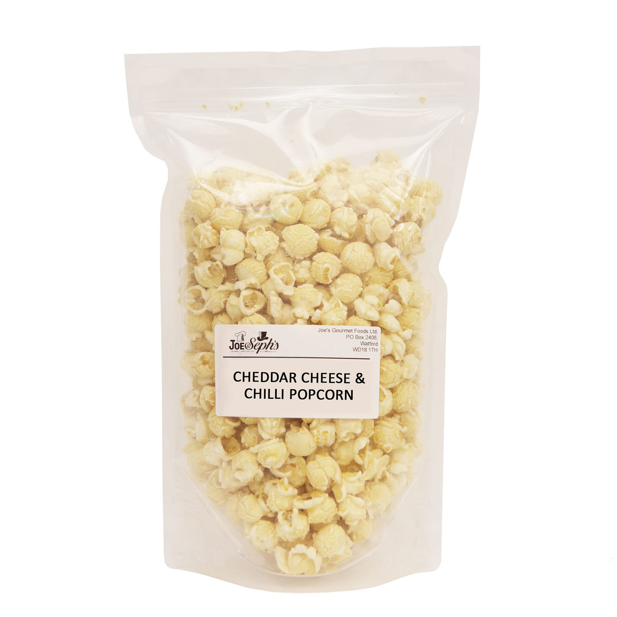 Joe & Seph's Cheddar Cheese & Chilli Popcorn - Handmade UK, Gluten Free, Air-Popped | 250g Bag