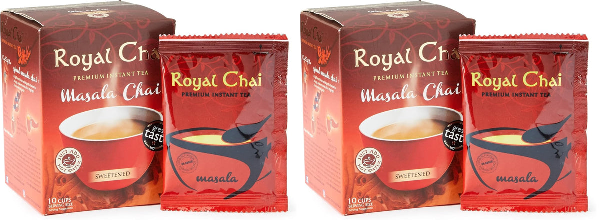 Royal Chai Masala Sweetened Instant Chai - 10 Sachets (Pack of 2)