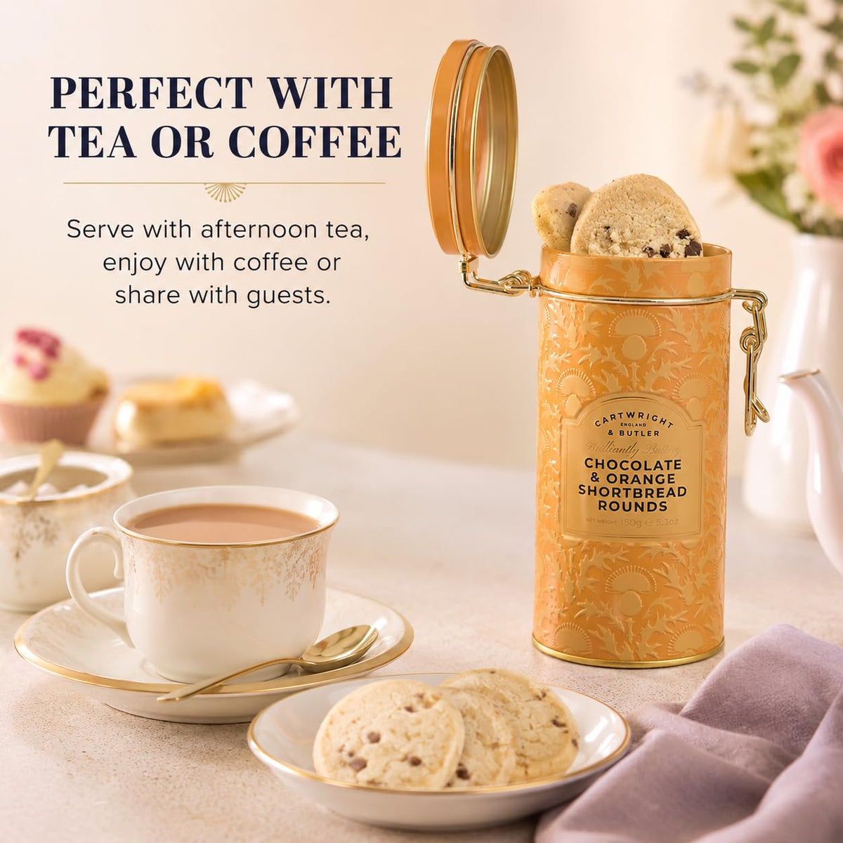 Cartwright & Butler Chocolate & Orange Shortbread Rounds - 150g 5