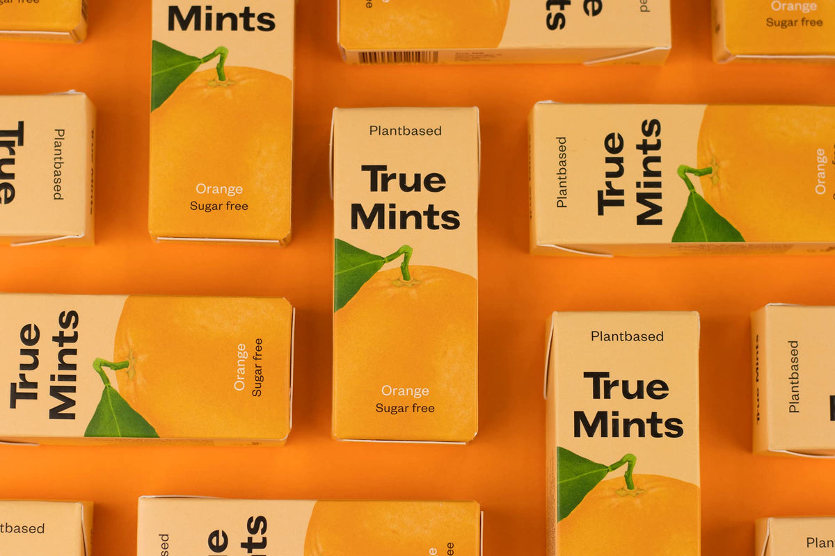 True Gum Orange Flavour Mints - Sugar Free, Xylitol, Vegan | 12-Pack 3