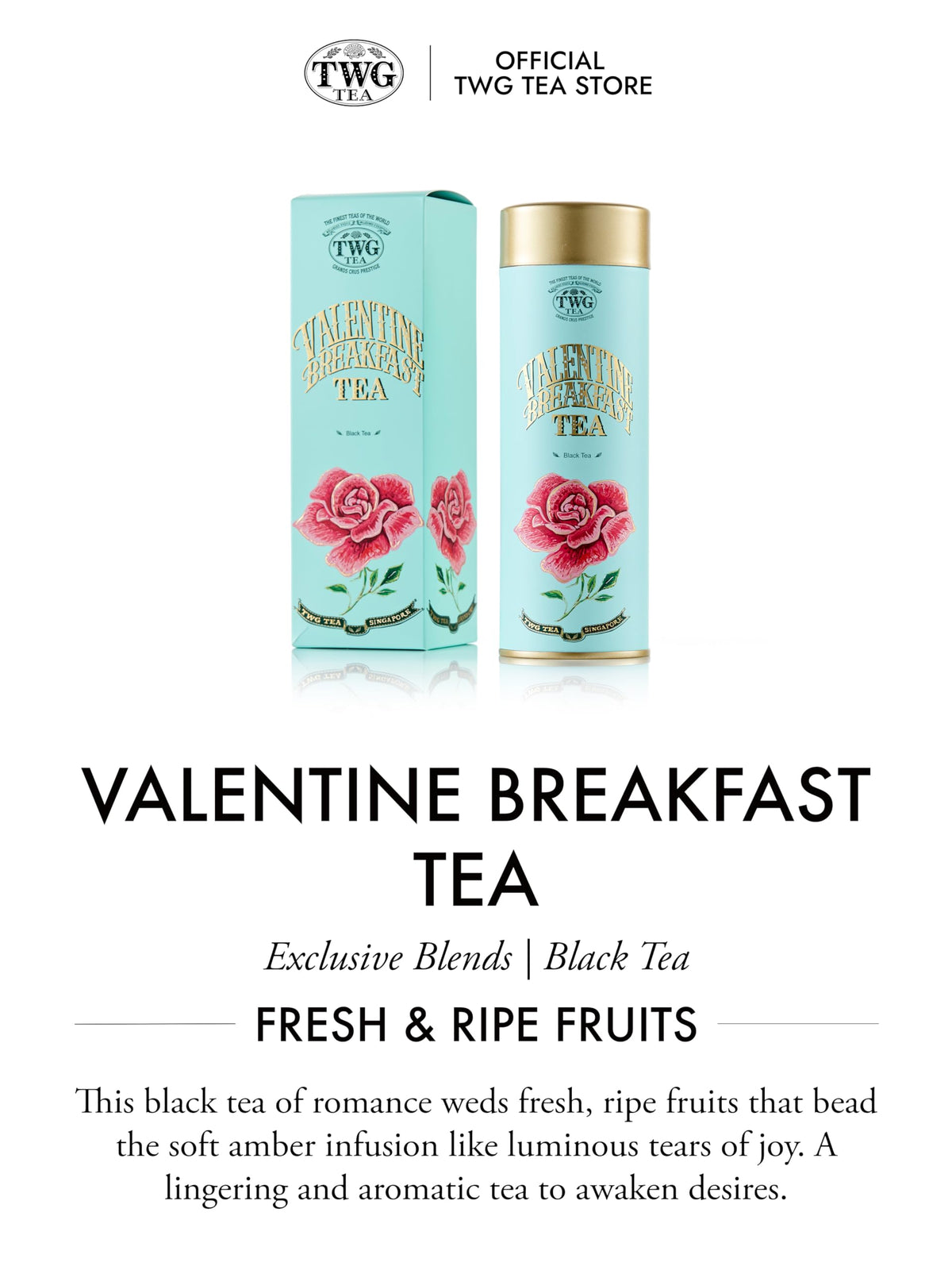 TWG Tea Valentine Breakfast Tea - Loose Leaf Black Tea, Sugar Pearls & Ripe Fruits | 100g 3