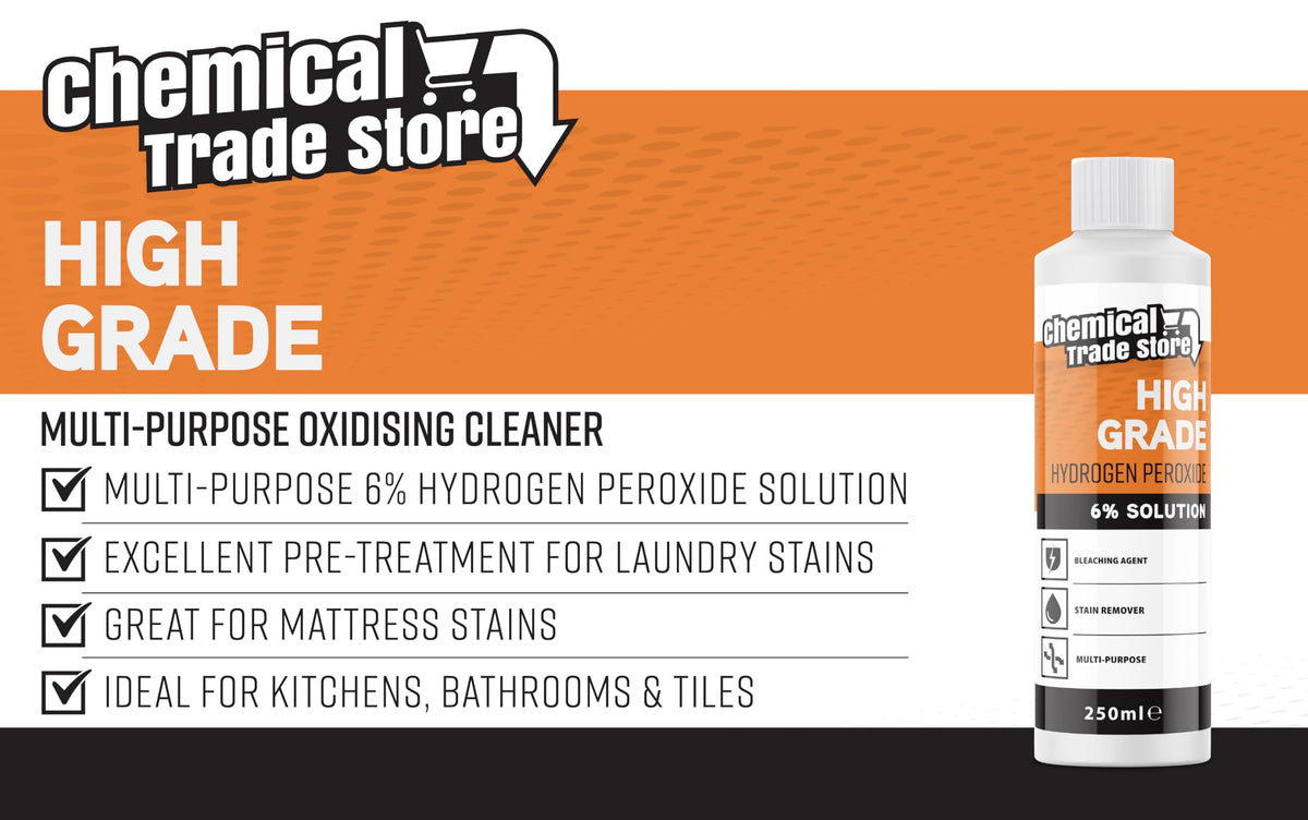 Chemical Trade Store Hydrogen Peroxide Solution 6% - Multi-Purpose Cleaner | 250ml 7