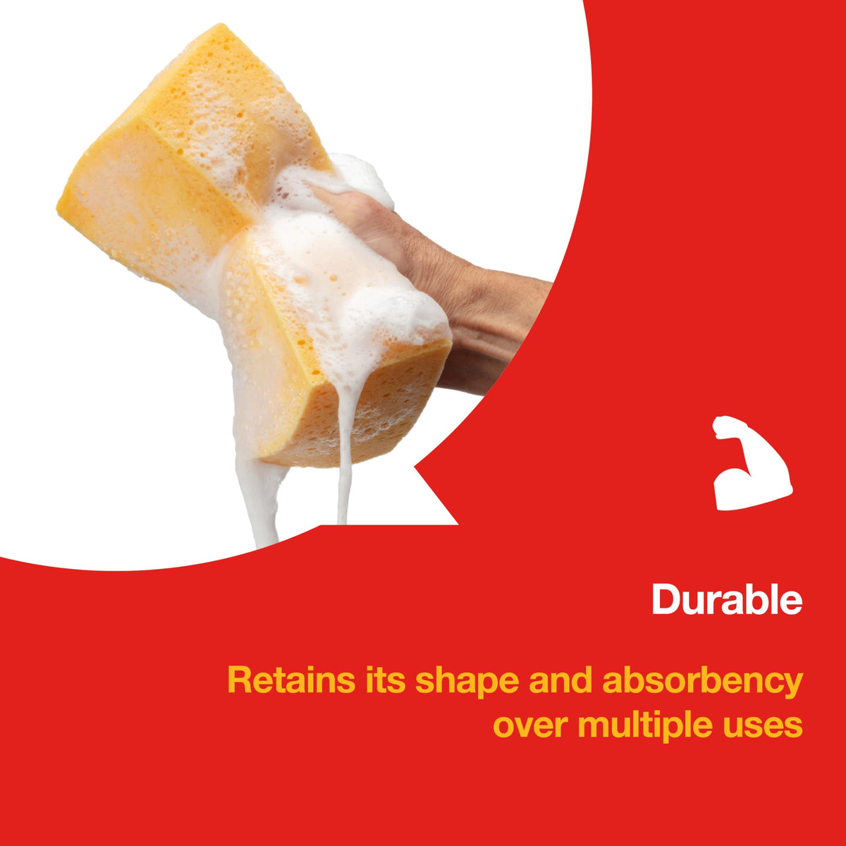 Amtech Multipurpose Sponge - Highly Absorbent, Durable | Yellow, 22x11x8cm 7