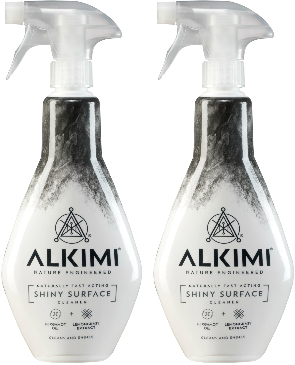 ALKIMI Shiny Surface Cleaning Spray - Streak-Free Shine, Natural Bergamot Oil & Lemongrass Scent | Pack of 2 x 250 ml