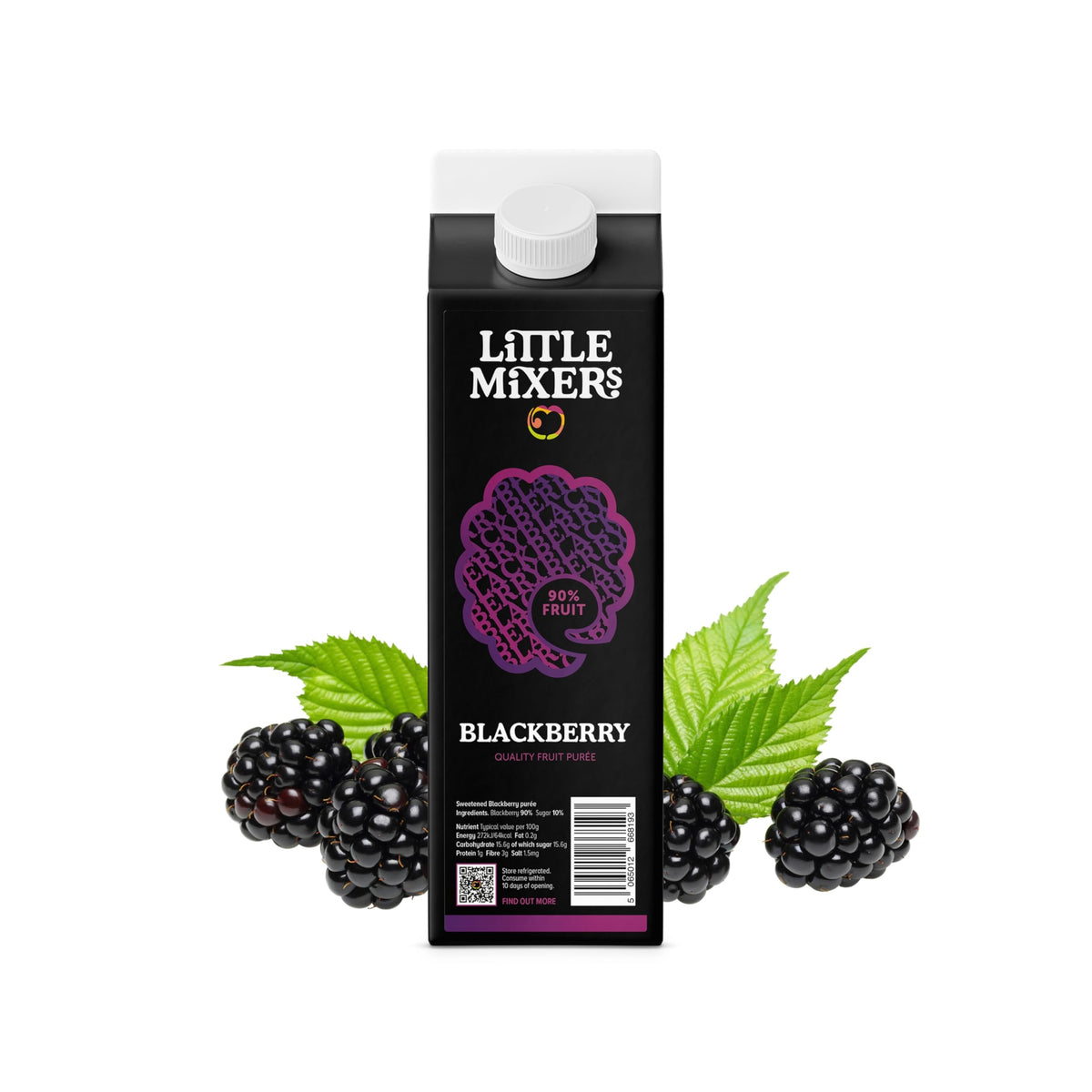 LITTLE MIXERS Blackberry Puree - 1kg Carton | 90% Real Fruit | 12-Month Shelf Life 1