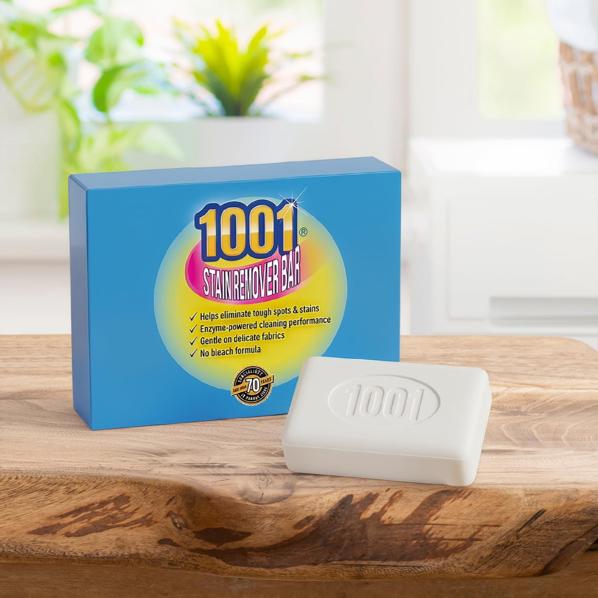 1001 Stain Remover Bar - Direct-to-Stain Action, Enzyme-Powered, Odour Eliminating, 100g 6