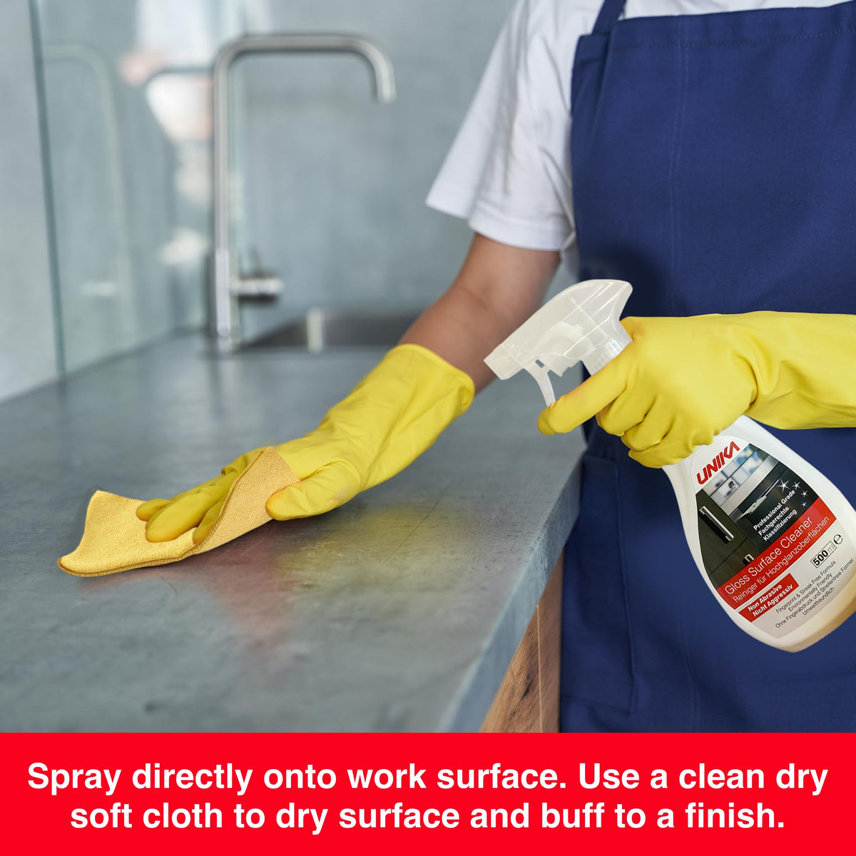 Unika Solid Surface Worktop Cleaner - Non-Abrasive Daily Cleaner, 500ml (Pack of 2) 2