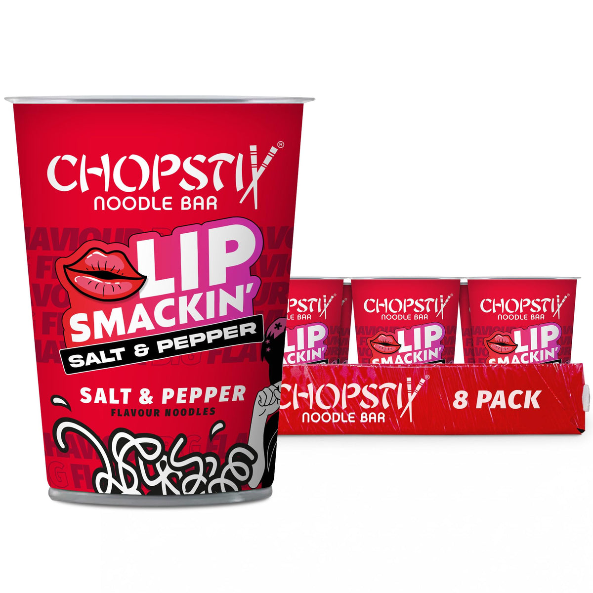 Chopstix Salt & Pepper Saucy Noodles - Medium-High Heat | 8 x 67g