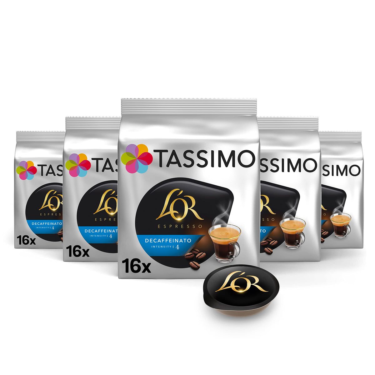 Tassimo L'OR Espresso Decaffeinated Coffee Pods - Citrus Notes, 80 Count (Pack of 5) 1
