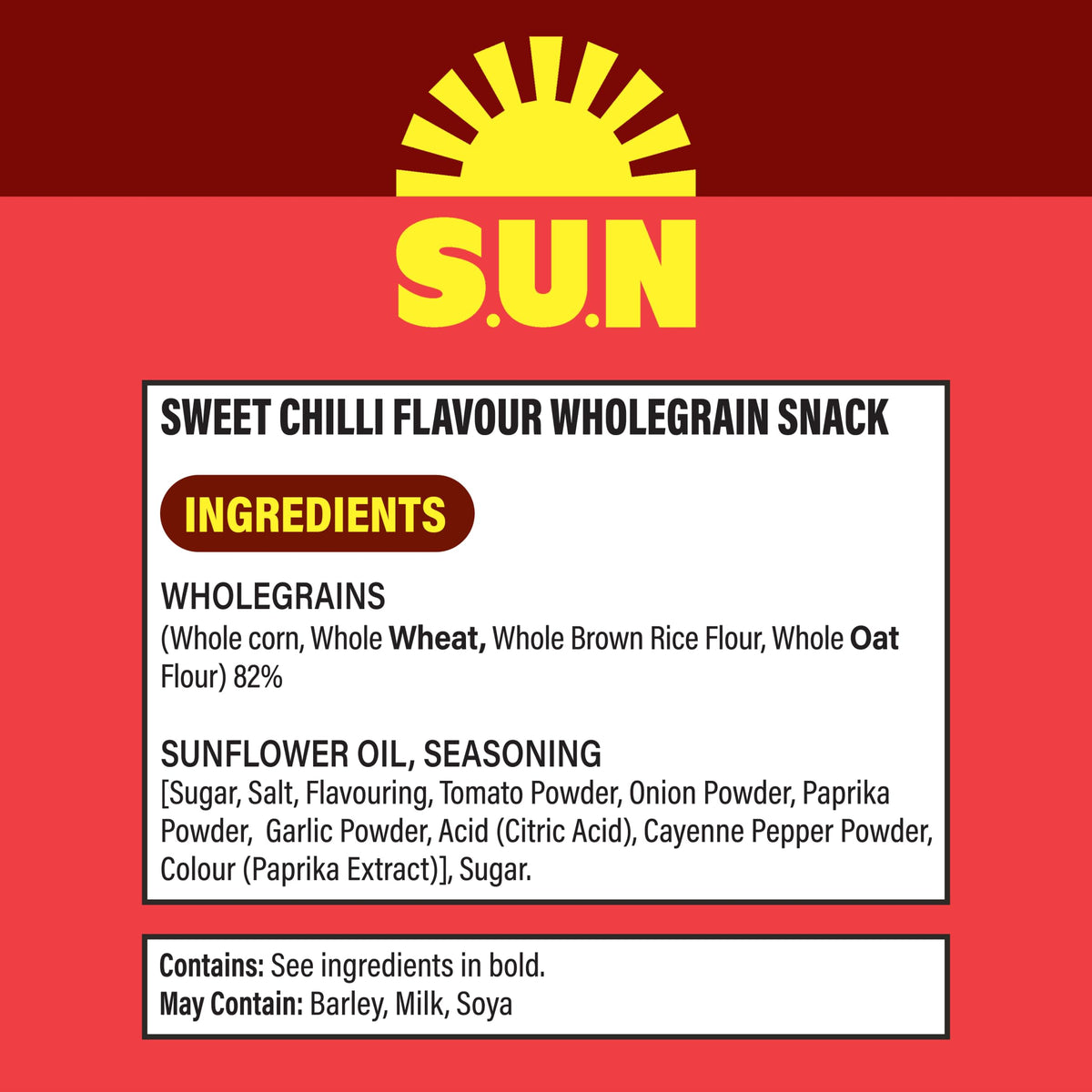 Sunbites Sweet Chilli Sharing Snacks - 100% Wholegrain, High Fibre, Vegetarian | 95g 2