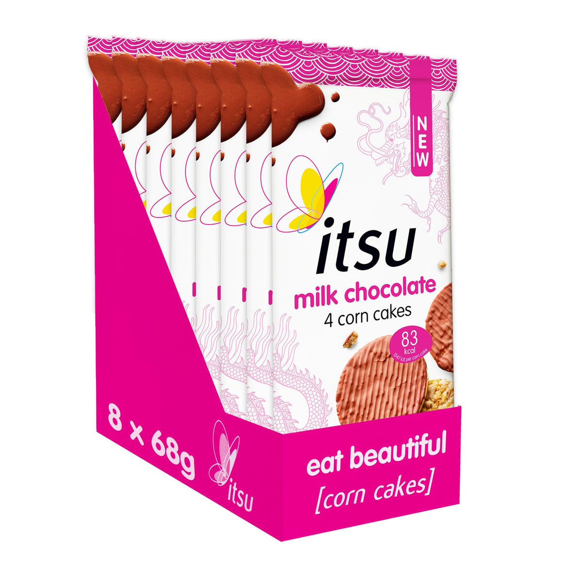 itsu Milk Chocolate Corn Cakes - Gluten Free | Pack of 4 | 136g
