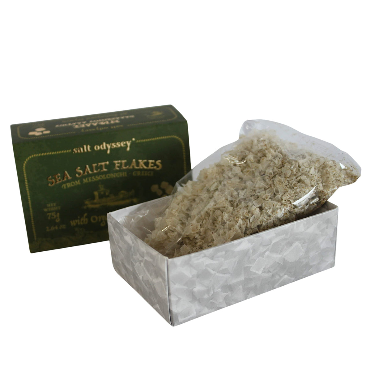 Salt Odyssey Greek Sea Salt Flakes with Organic Oregano 75g (Pack of 3)