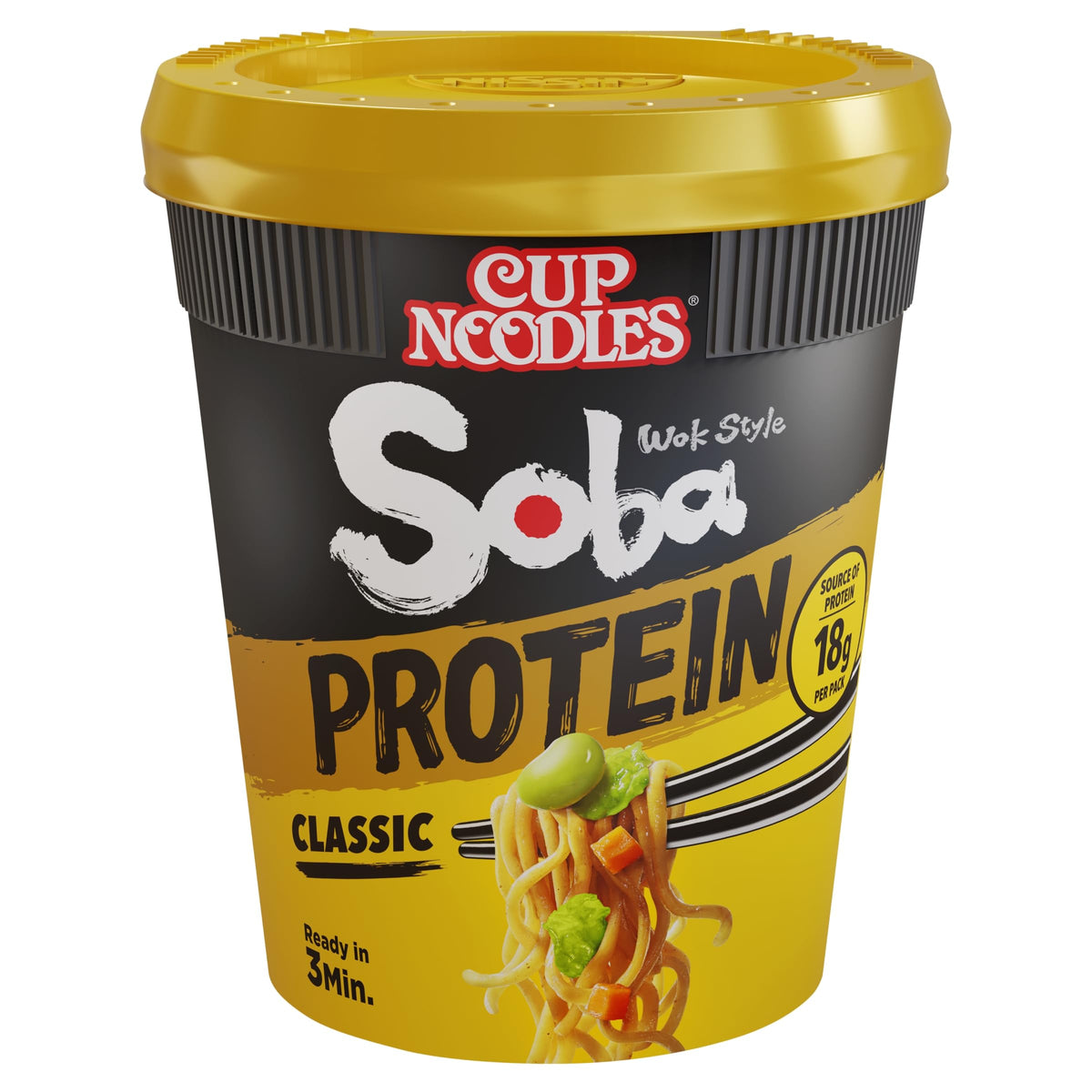 NISSIN Soba Protein Classic Instant Noodles - 18g Protein, 90g Pots (8-Pack) 7