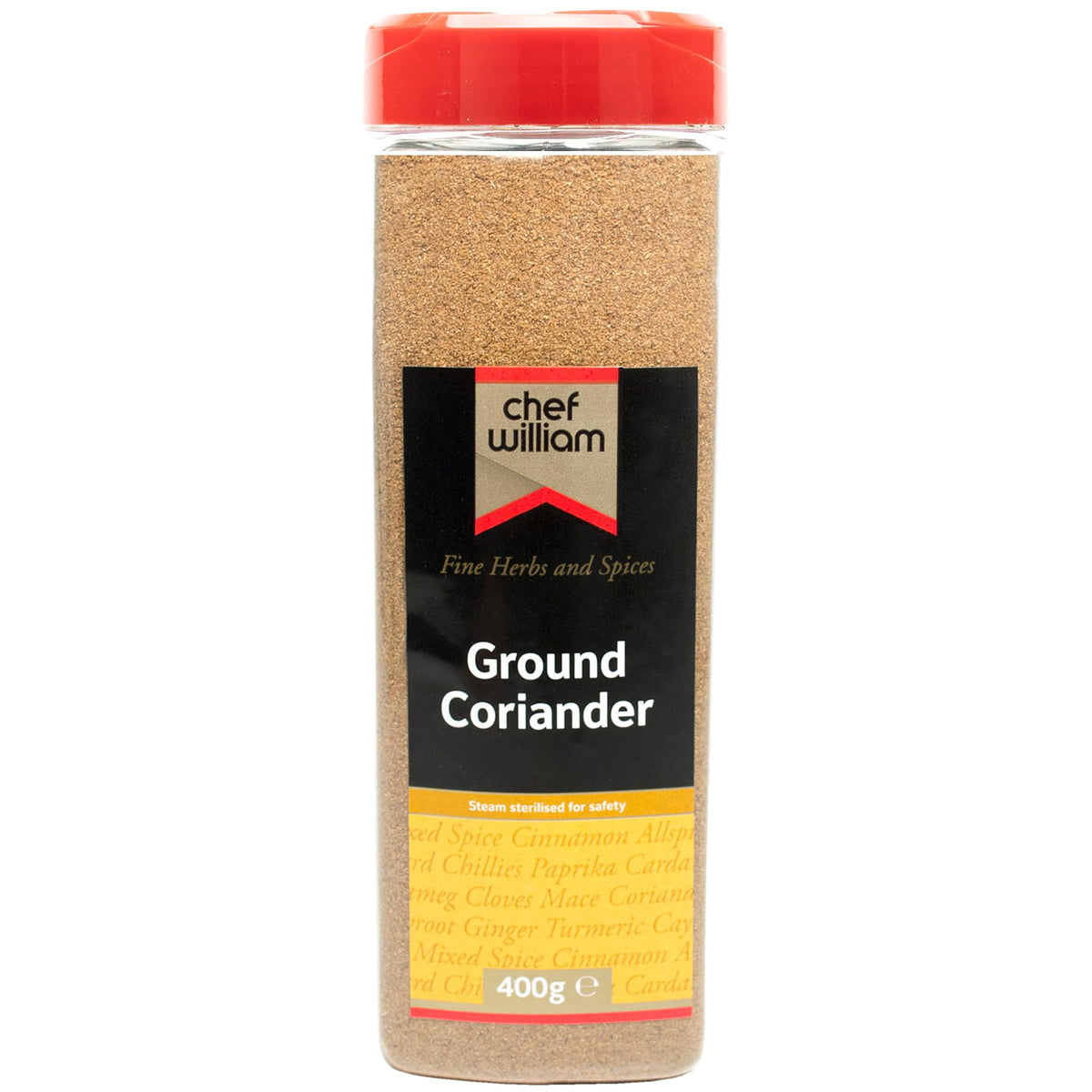 Chef William Ground Coriander - 400g | Heat Treated | Easy Use Cap 1