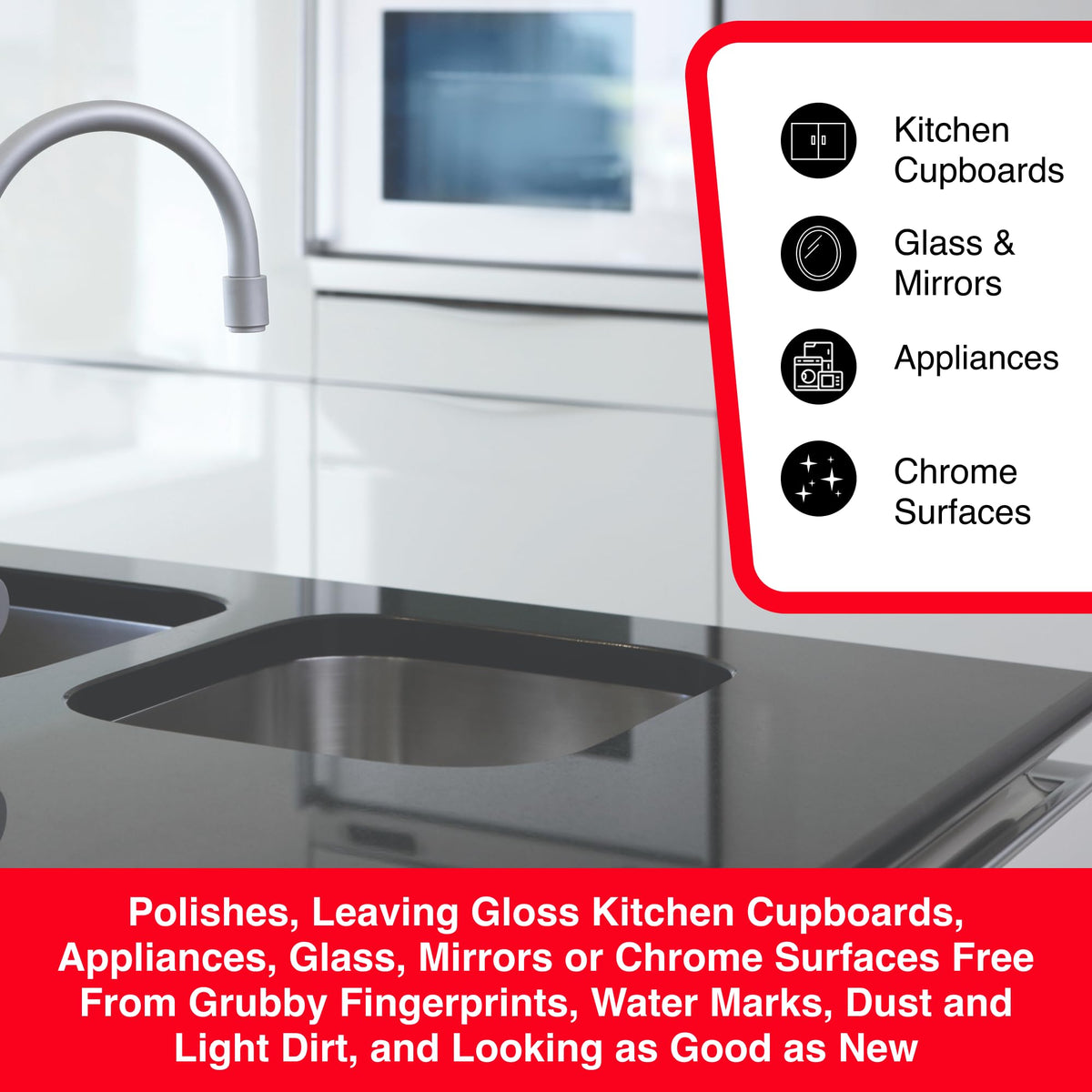Unika Gloss Surface Cleaner - Streak-Free Shine for Gloss, Glass & Chrome | 500ml Lemon Scent 3