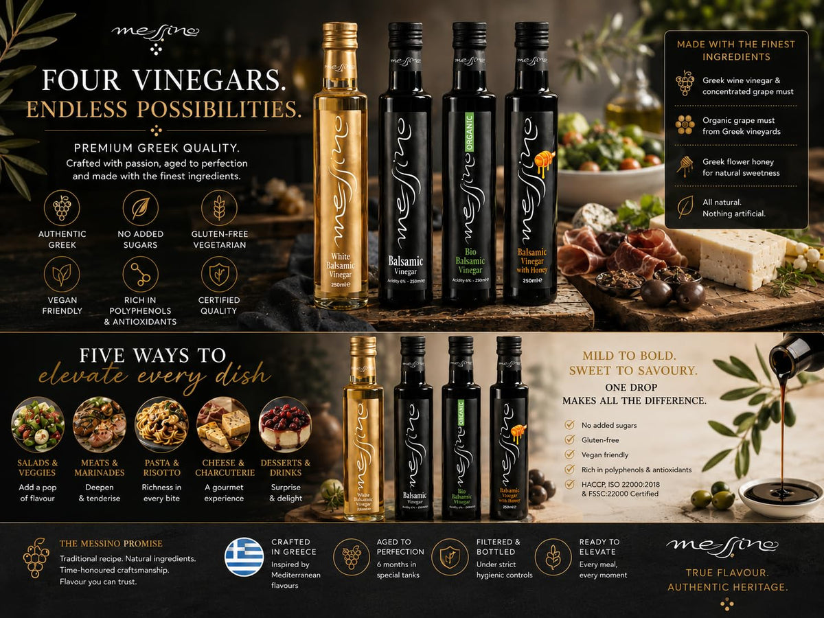 Messino Greek Balsamic Vinegar with Honey - 2 x 250ml Bottles 9