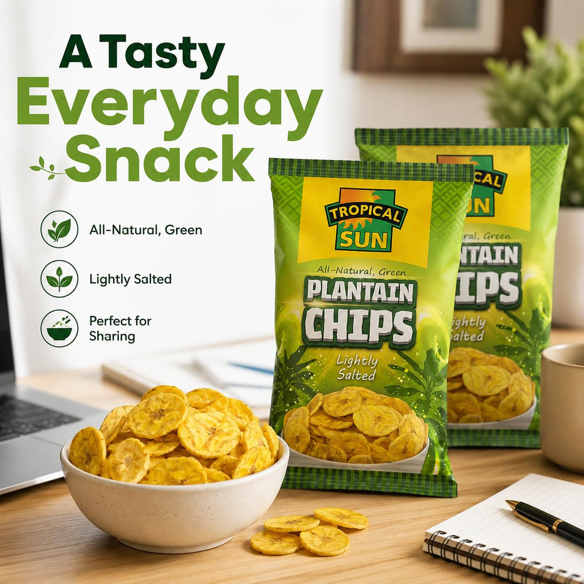 Tropical Sun Lightly Salted Plantain Chips - 70g Bags (Pack of 12) 7