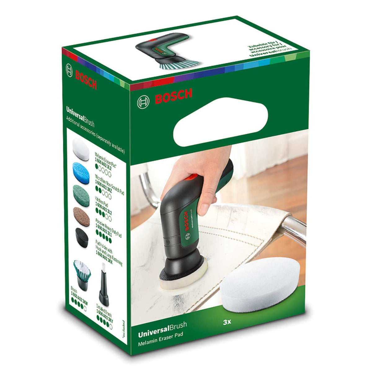 Bosch Melamine Eraser Pad for UniversalBrush - 3 Pack | Reusable | Dishwasher-Safe 5