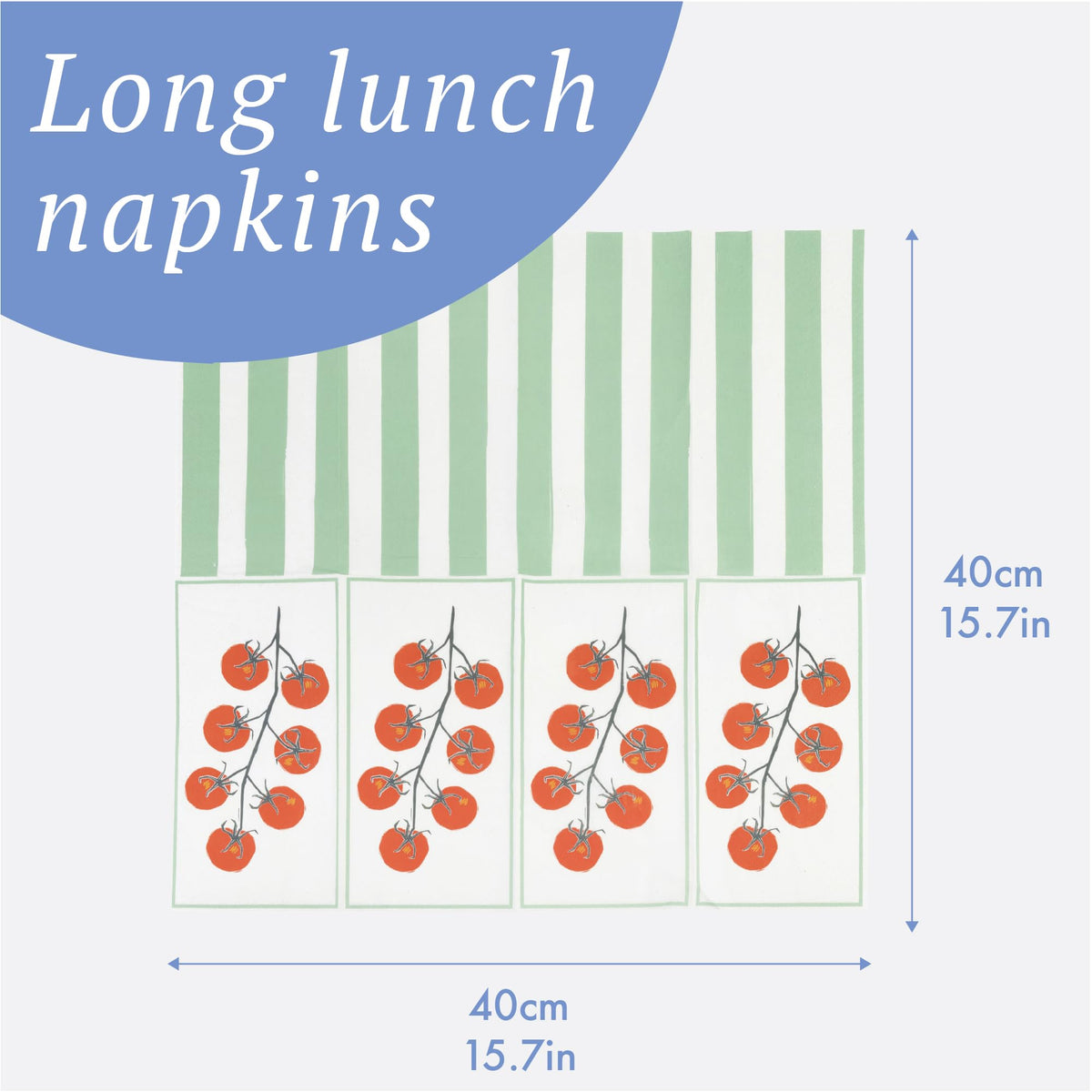 Talking Tables Tomato Napkins - Set of 16, 40x40 cm, 3-Ply Paper 5
