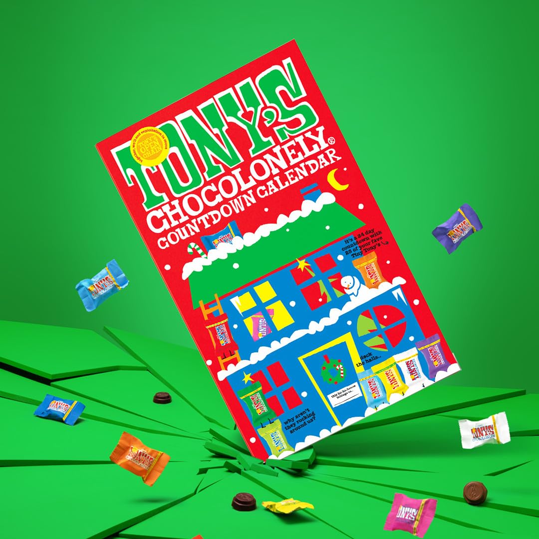 Tony's Chocolonely Big Advent Calendar - 25 Tiny Chocolates | Mix of 10 Flavours | Vegetarian | 225g 5