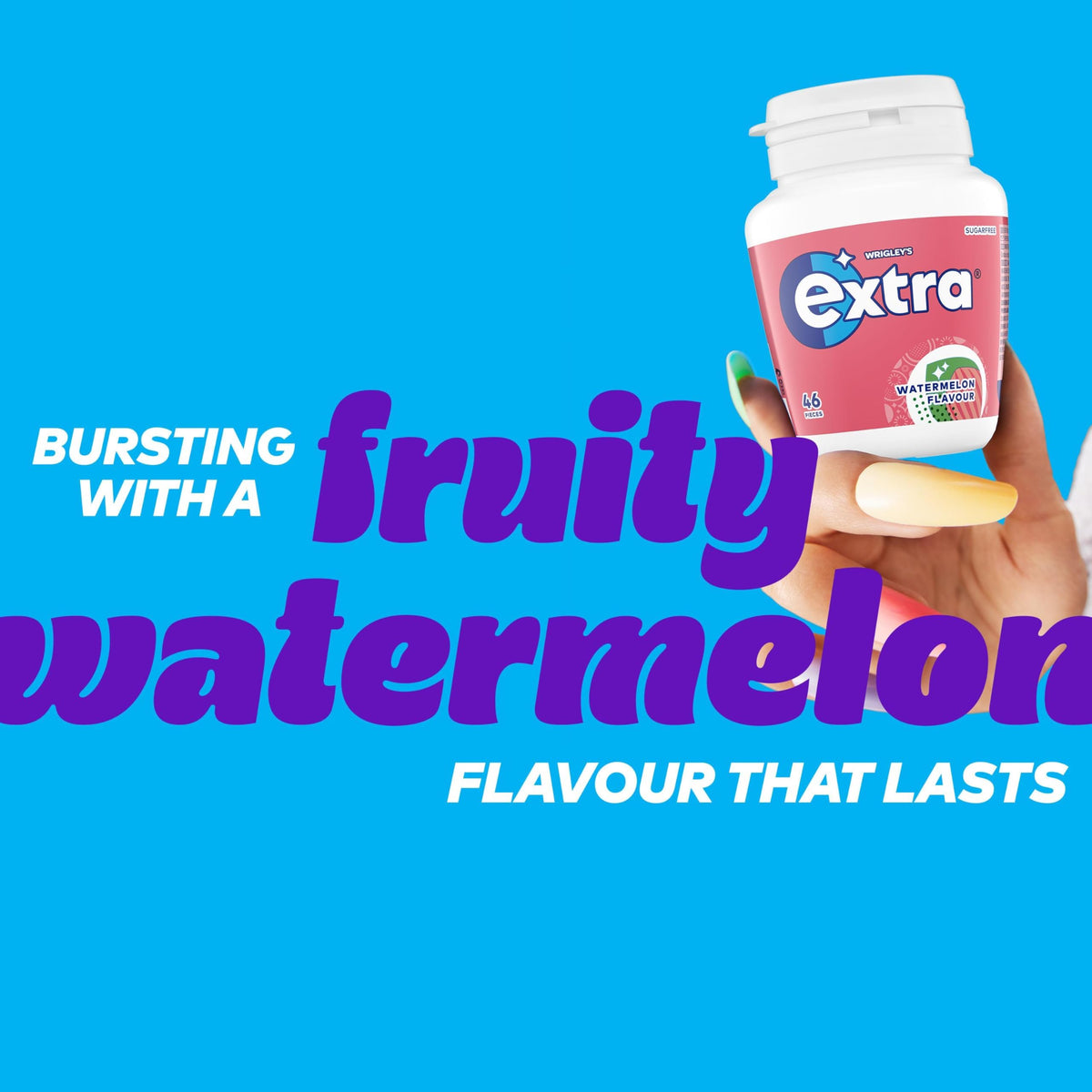 Extra Watermelon Flavour Sugarfree Chewing Gum Bottle - 46 Pieces (Pack of 4)