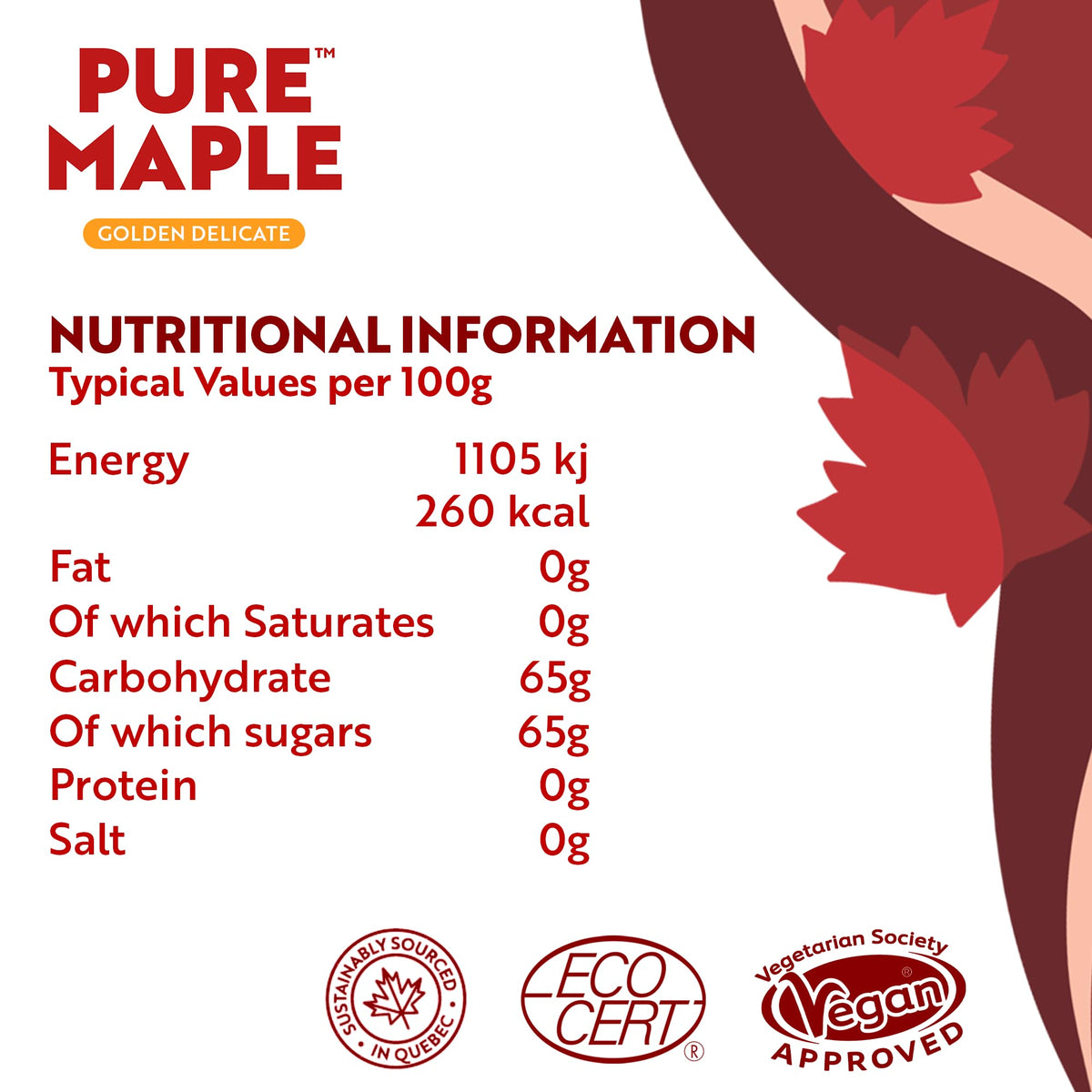 Pure Maple Grade A Golden Delicate Organic Maple Syrup - 236ml 3