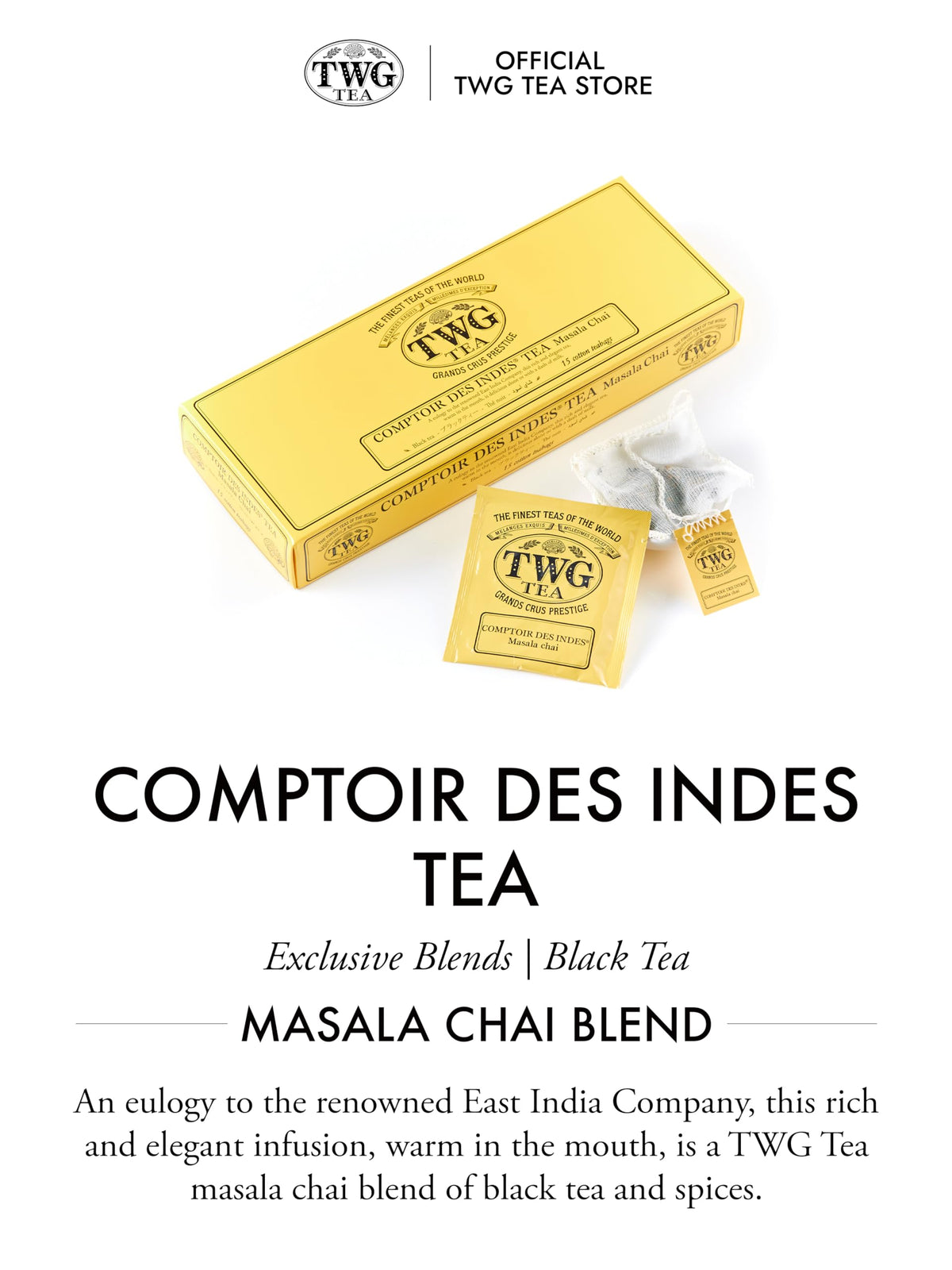 TWG Tea Comptoir Des Indes Masala Chai & Spices Black Tea Teabags - 15 Count 3