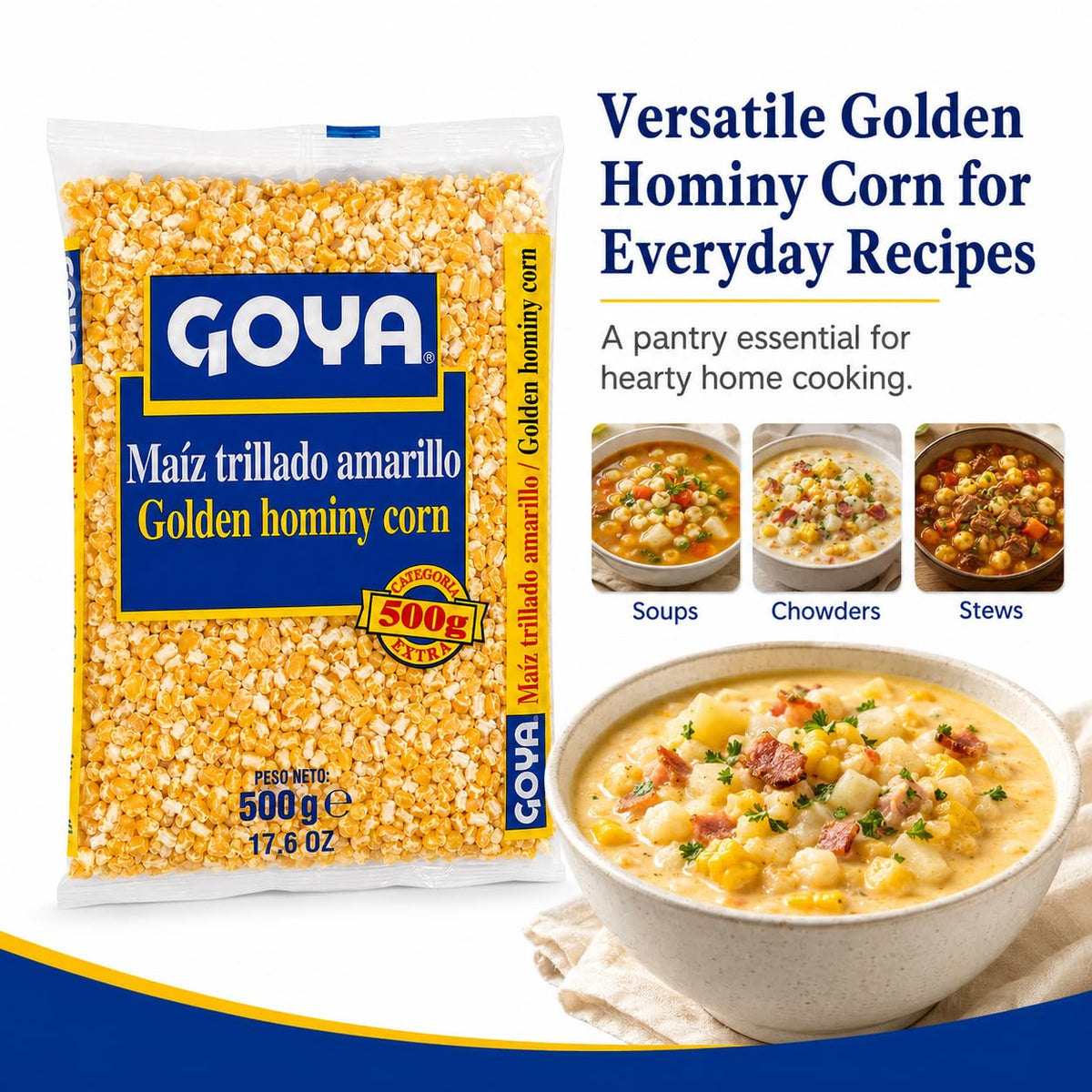 Goya Golden Hominy Corn - 100% Golden Hominy Corn | 500g 4