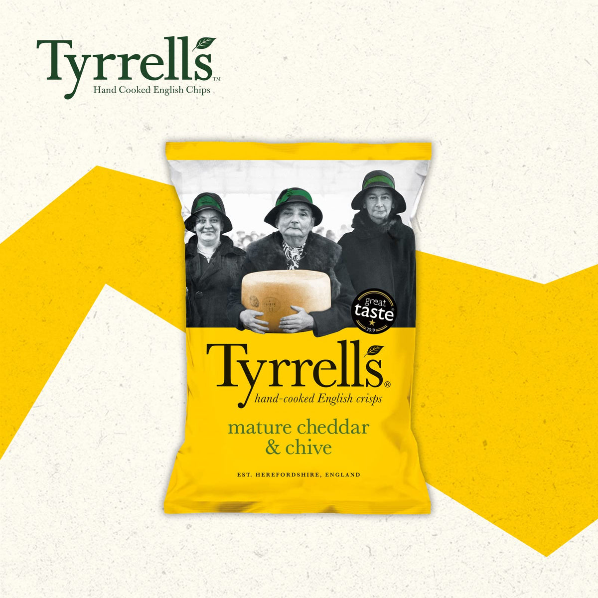 Tyrrells Mature Cheddar & Chive Crisps - Hand Cooked | Gluten Free | Vegetarian | 150g Bag 3