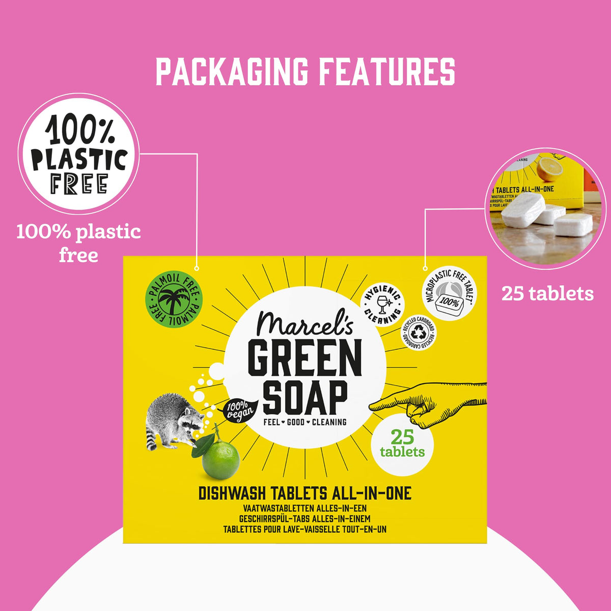 Marcel's Green Soap All-in-One Dishwasher Tablets - Eco-Friendly Cleaning | 25 Count (Pack of 2)