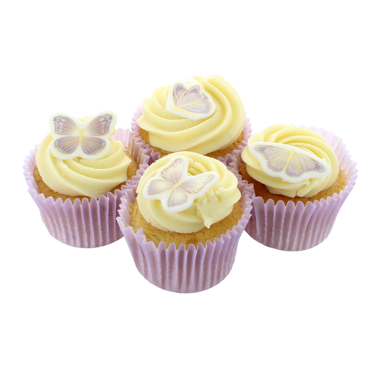 Culpitt Lilac & Gold Butterflies Edible Cupcake Toppers - 32 Count | Fondant Sugar Paste 3