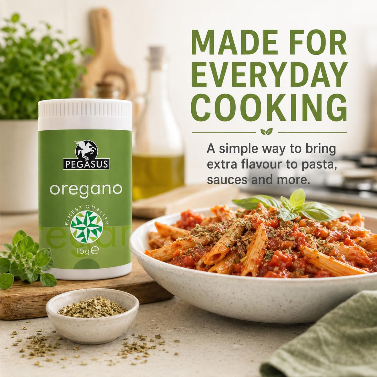 Pegasus Dried Oregano Leaves - 15g Jar | Premium Mediterranean Herb | Multi-Purpose Seasoning 6