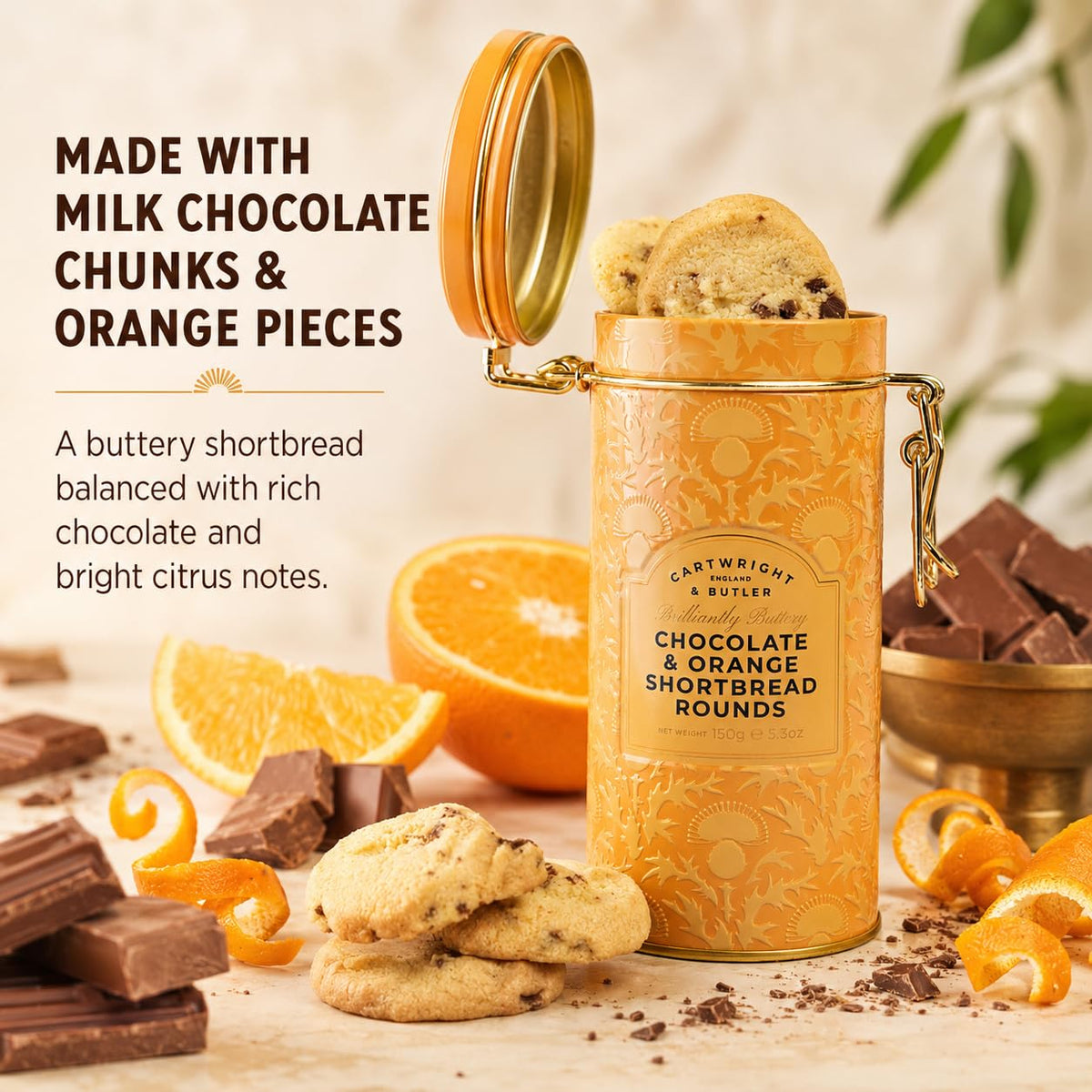 Cartwright & Butler Chocolate & Orange Shortbread Rounds - 150g 6