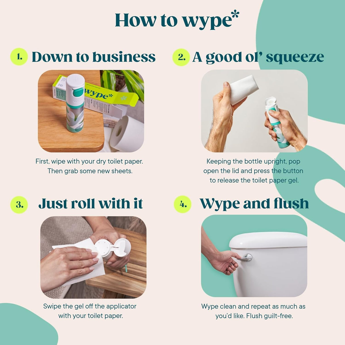 Wype Soothe Toilet Paper Gel Bundle - Sensitive Skin Formula | 200ml Total | Unscented 5