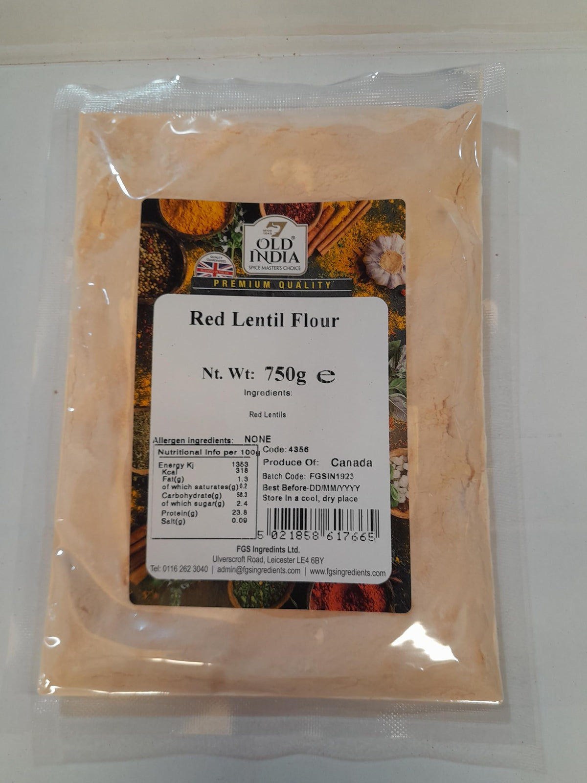 Old India Red Lentil Flour - 750g 1
