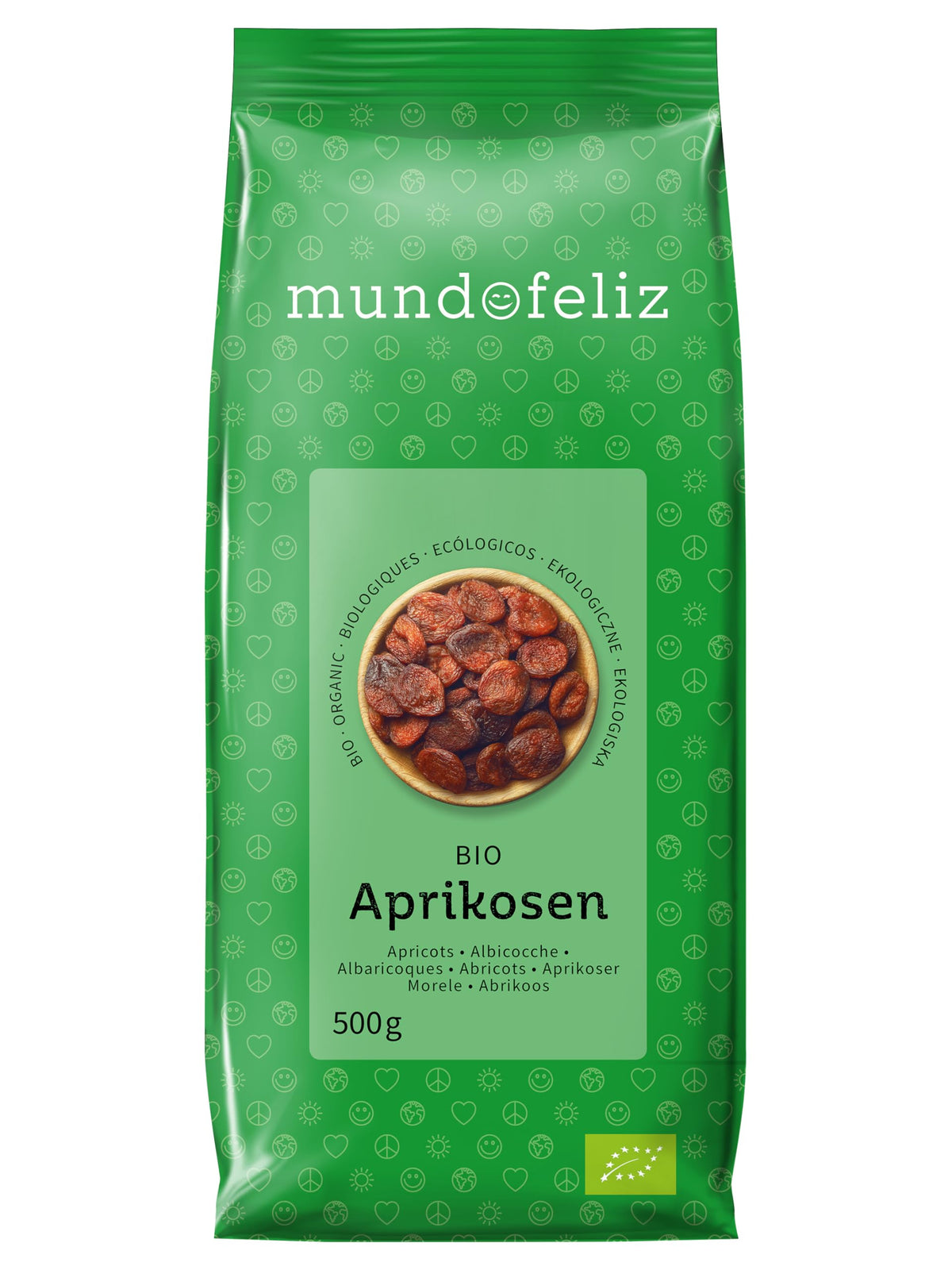 Mundo Feliz Organic Dried Pitted Apricots - 1kg Pack (2 x 500g)
