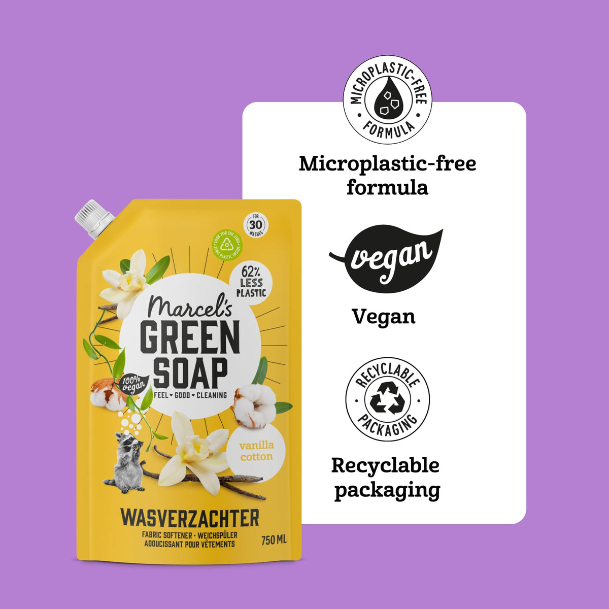 Marcel's Green Soap Fabric Softener Refill - Vanilla & Cotton Scent | 750 ml 3