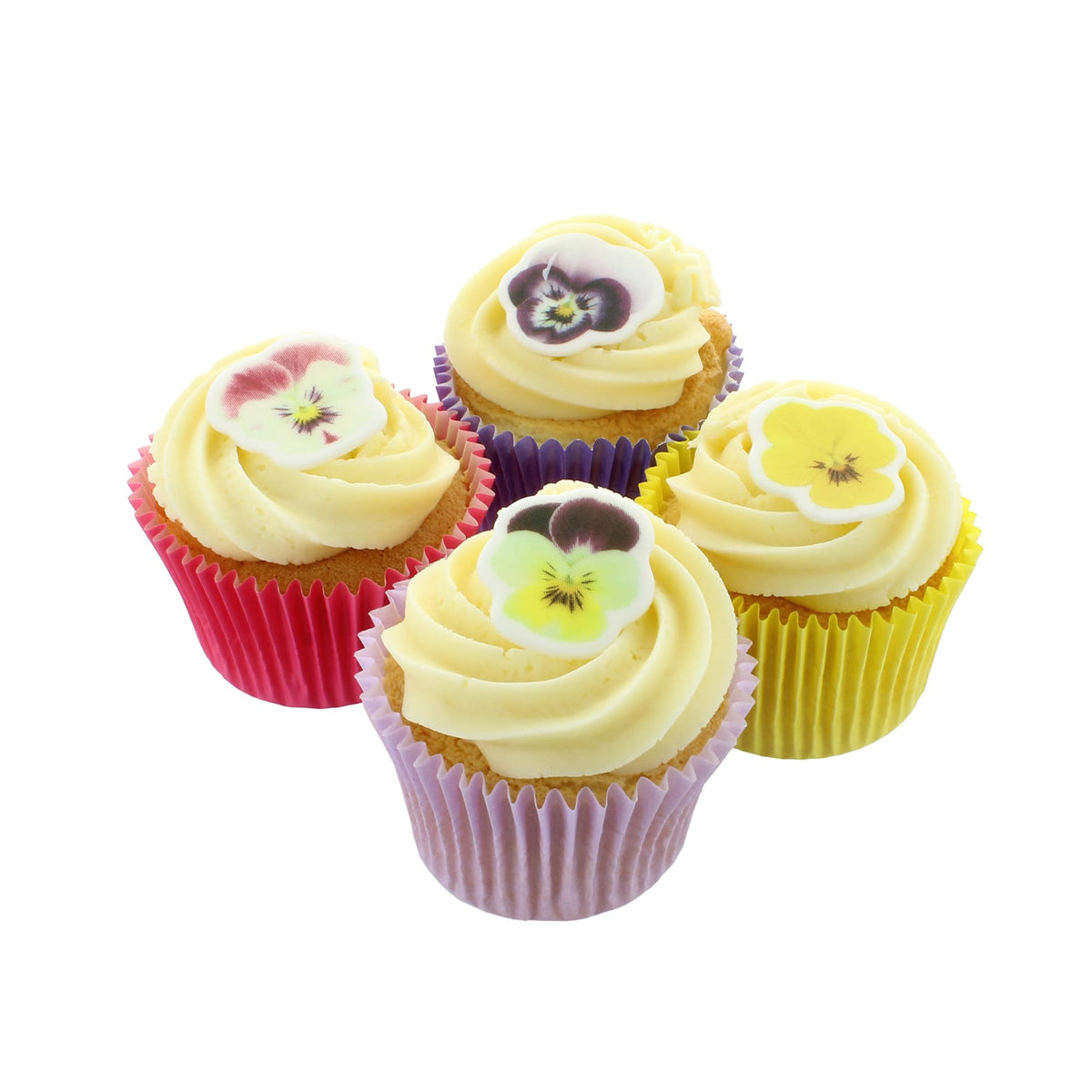 Culpitt Mixed Pansies Edible Cupcake Toppers - 32 Count | 30mm Fondant Decorations 3