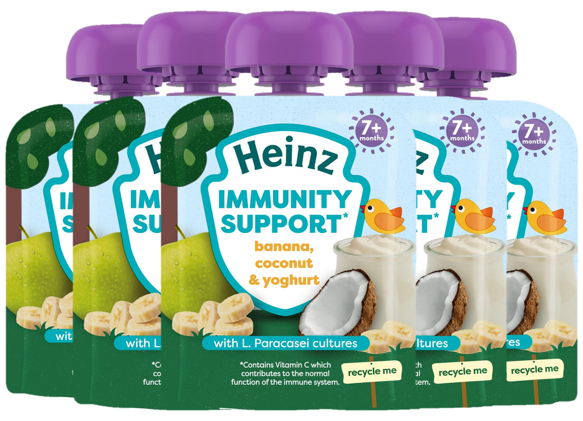 Heinz Baby Food Banana, Coconut & Yoghurt Fruit Pots - 6 x 85g Pouches