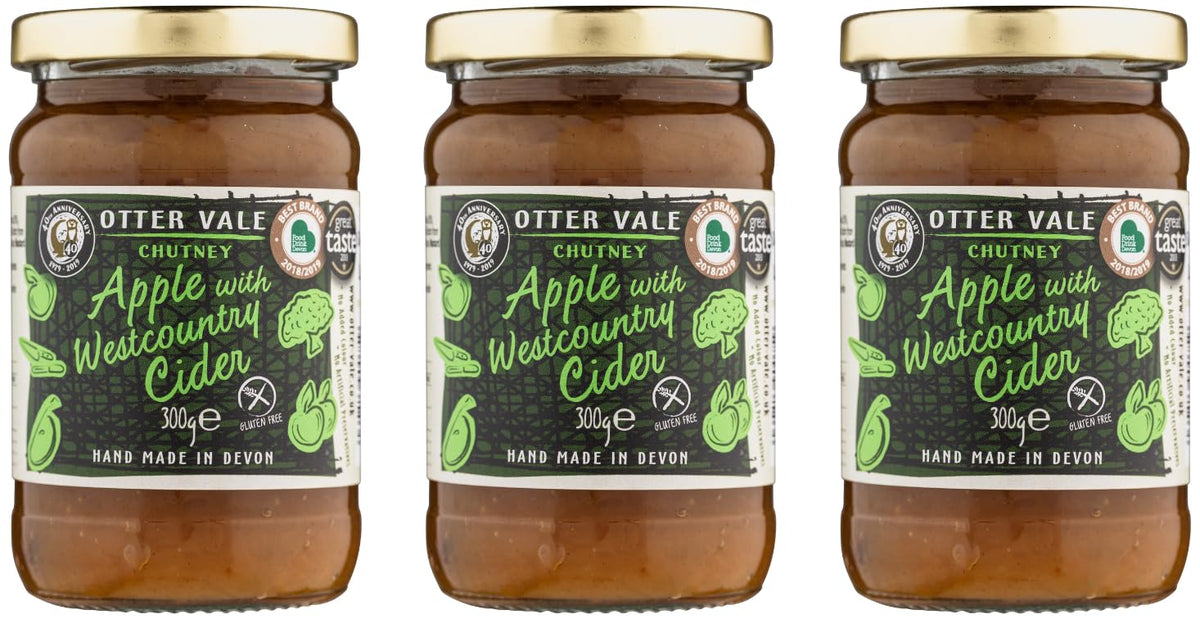 Otter Vale Apple with Westcountry Cider Chutney - Great Taste Award Winner | Gluten-Free | 3 x 300g Jars 1